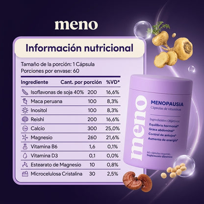 MENO® l Cápsulas Adelgazantes Menopausia - 50% OFF